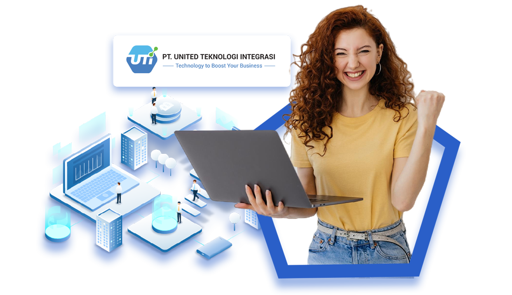 Woman holding a package and smiling